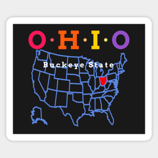 Ohio, USA. Buckeye State. (With Map) Sticker